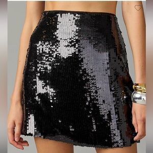 NWT J.Crew Sequin mini skirt. Black size 22W